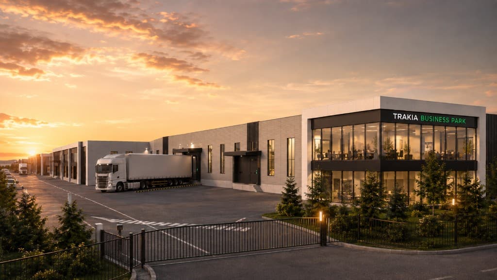 Товарен достъп и двор на Trakia Business Park.